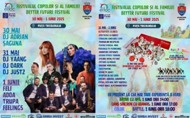 Trei zile de bucurie pentru copii și familii, 30 mai - 1 iunie 2025!