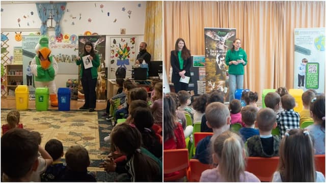 Pelicanul SOMA educă sute de elevi din Bacău despre reciclare, în cadrul Săptămânii Verzi - un proiect ecologic inovator!