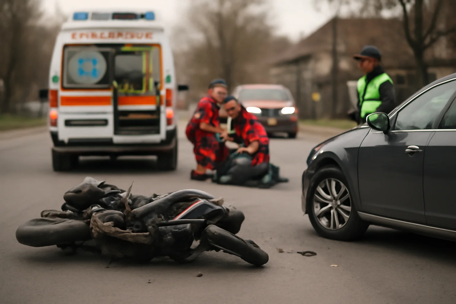 Accident grav în Târgu Ocna: motociclist rănit după impact