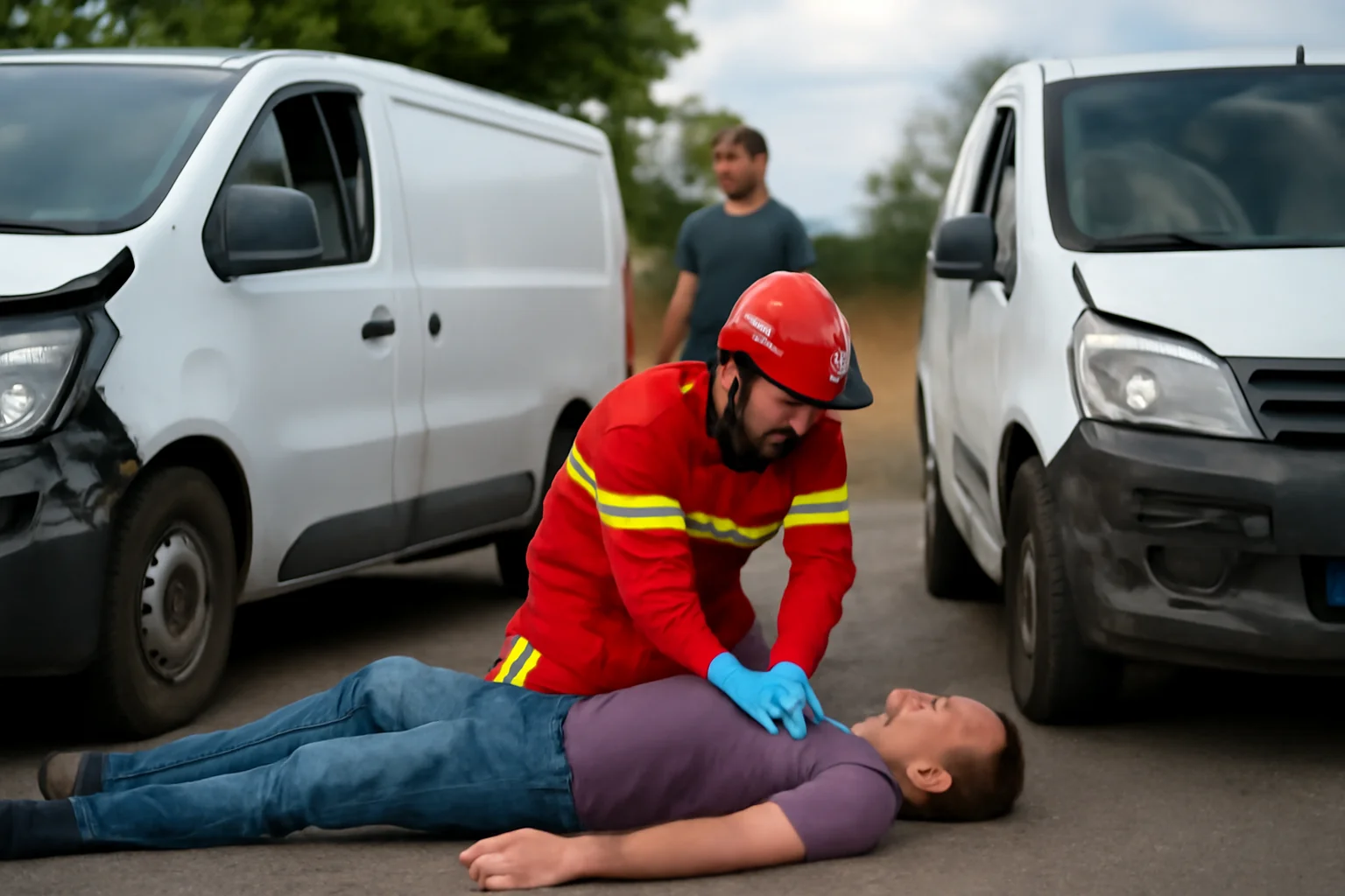 Accident grav între două autoutilitare în Scorțeni, un șofer resuscitat la fața locului