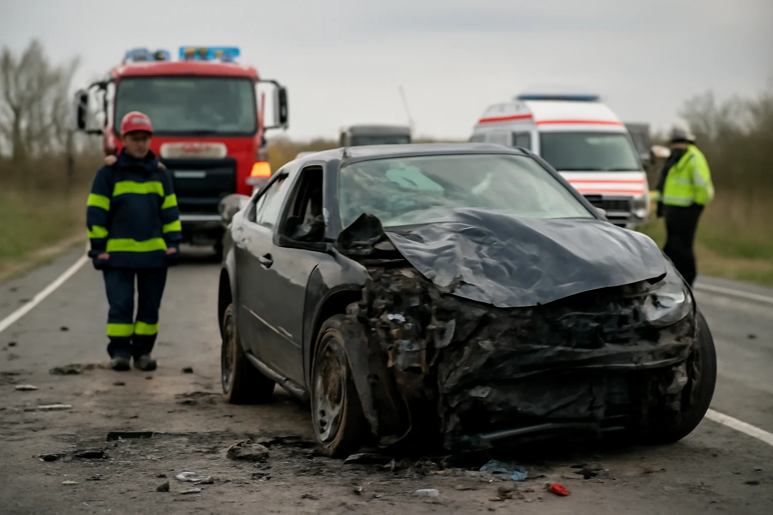 Accident rutier cu patru mașini pe DN2/E85 la Faraoani, lângă Bacău
