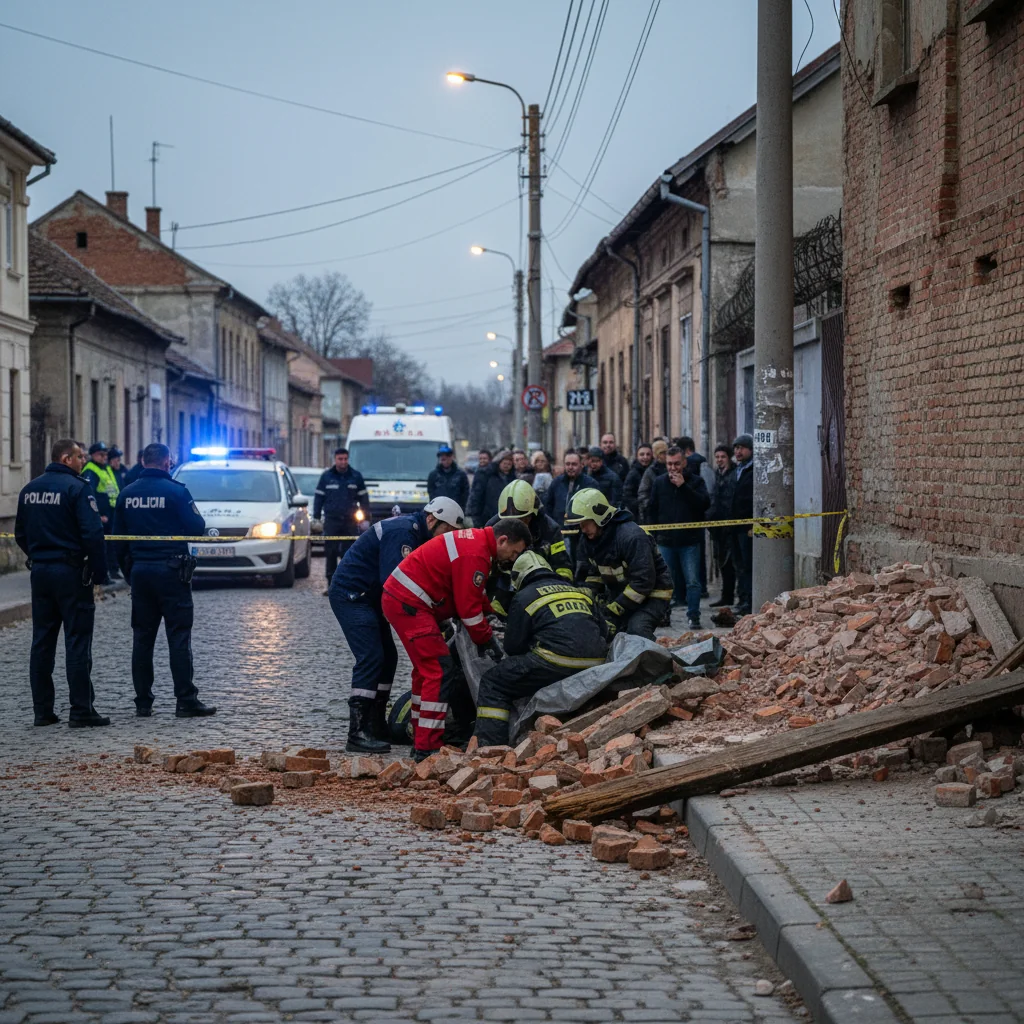Bărbat decedat după prăbușirea unui zid de cărămidă peste el
