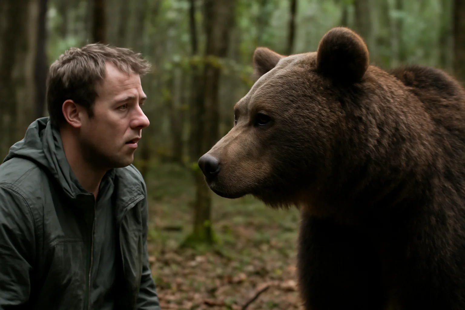 Bărbat salvat de jandarmi după întâlnirea cu un urs în pădure