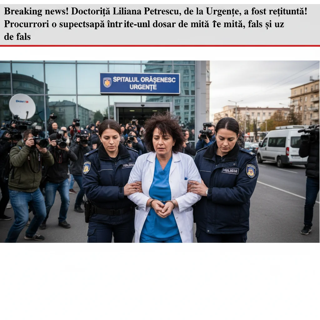 Doctorița Liliana Petrescu de la Urgențe, reținută pentru suspectă de mită, fals și uz de fals