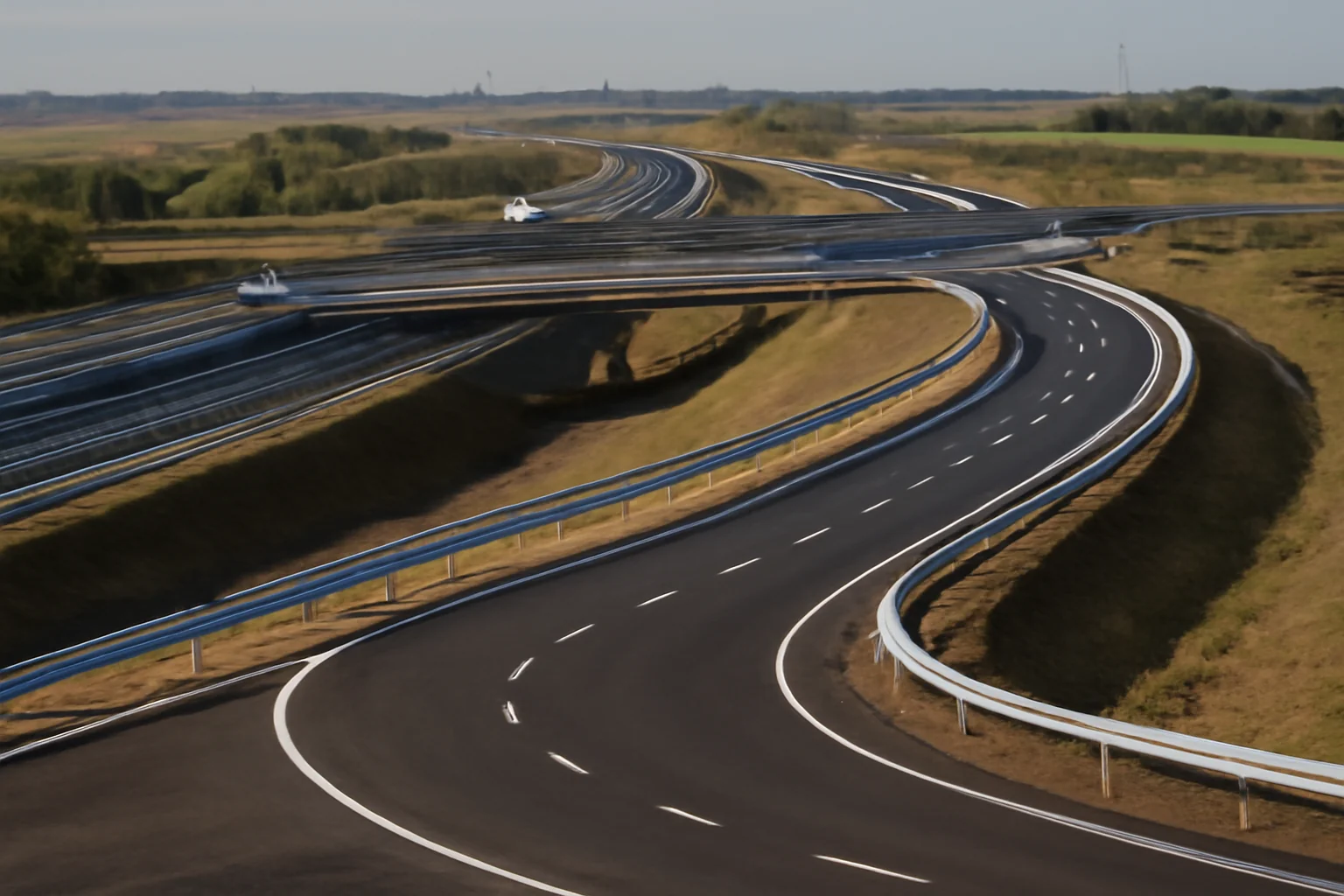 Imagini noi cu nodul rutier turbion A7–A8 pe tronsonul Bacău–Pașcani