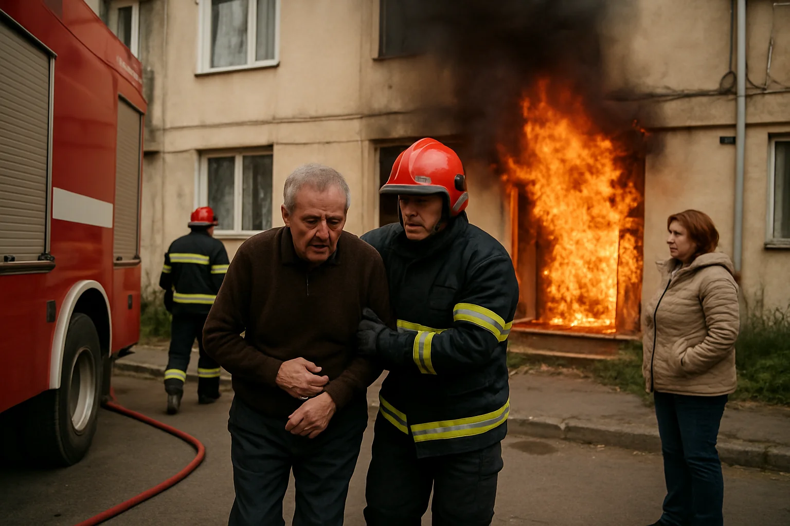 Incendiu devastator în Bacău: bărbat de 74 de ani rănit grav