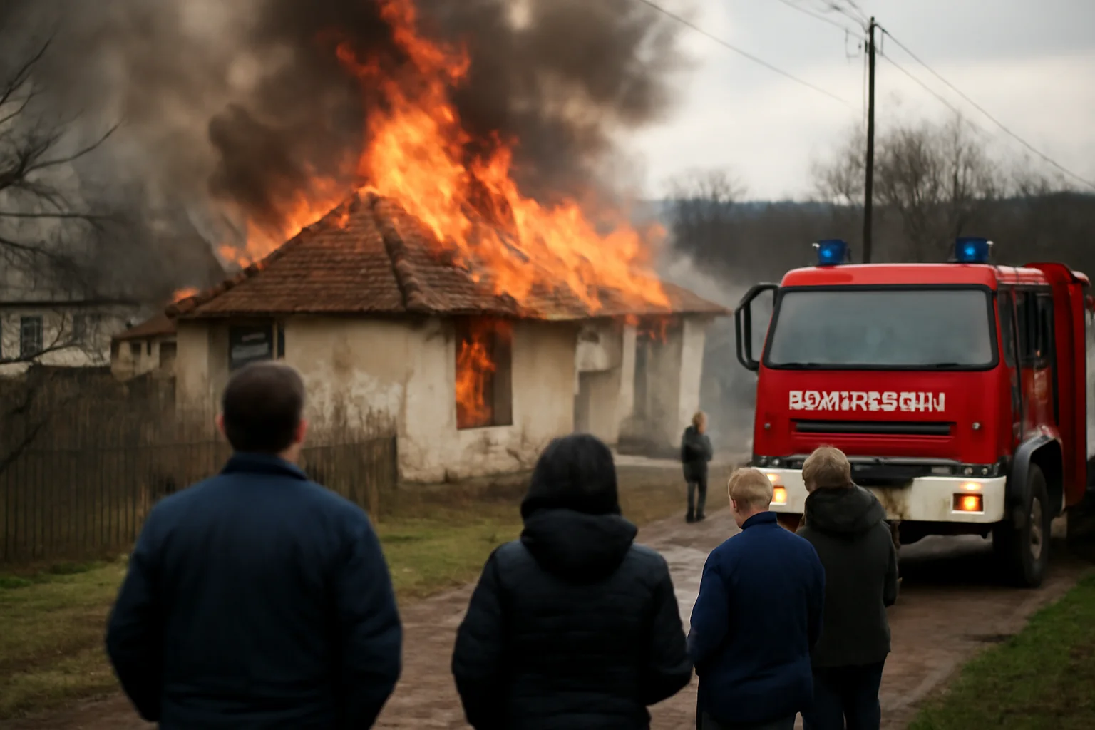 Incendiu la o locuință din comuna Poduri, sat Bucșești, județul Bacău