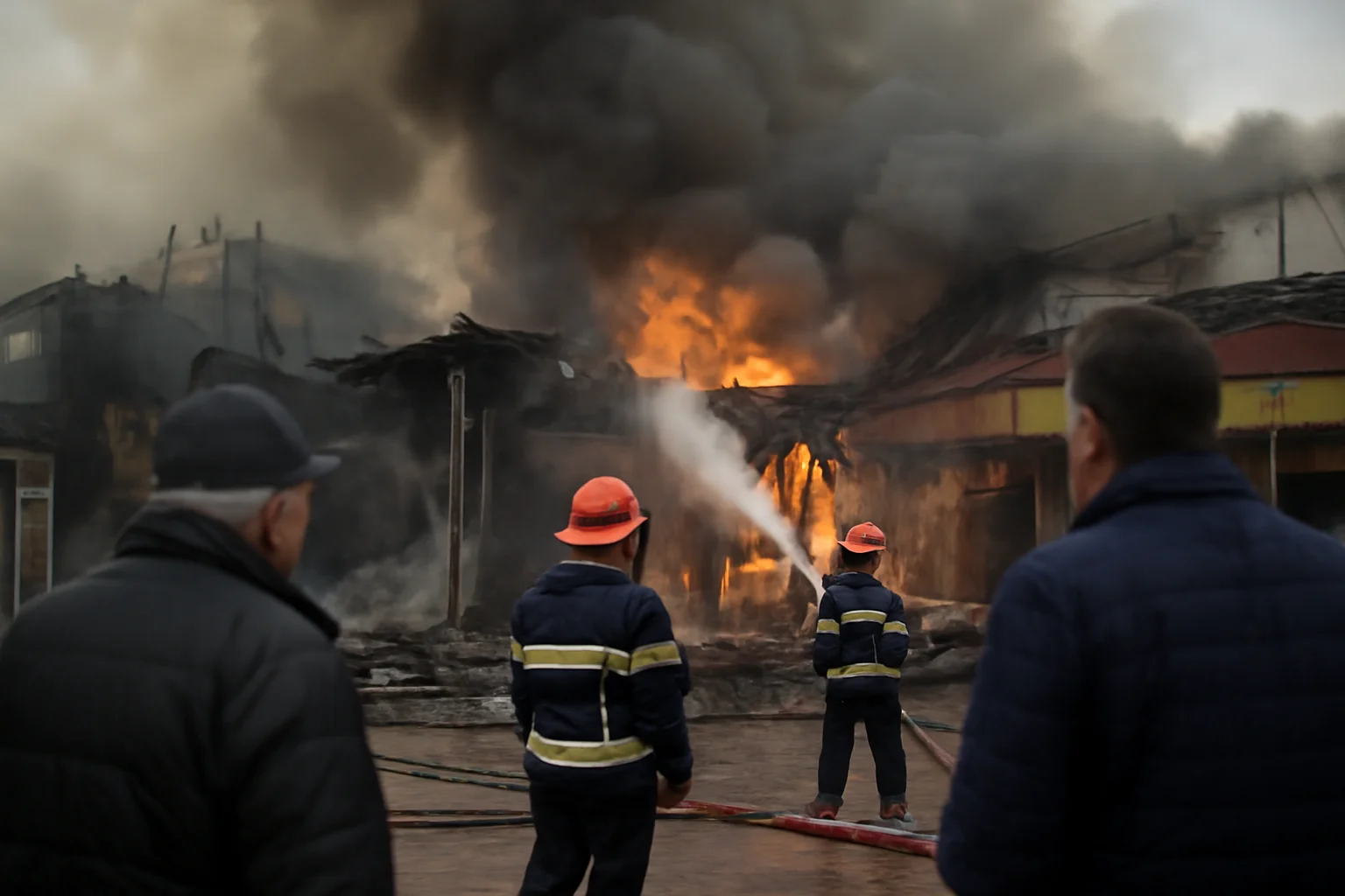 Incendiu la un complex de magazine din Comănești, județul Bacău, în zorii zilei de 7 ianuarie