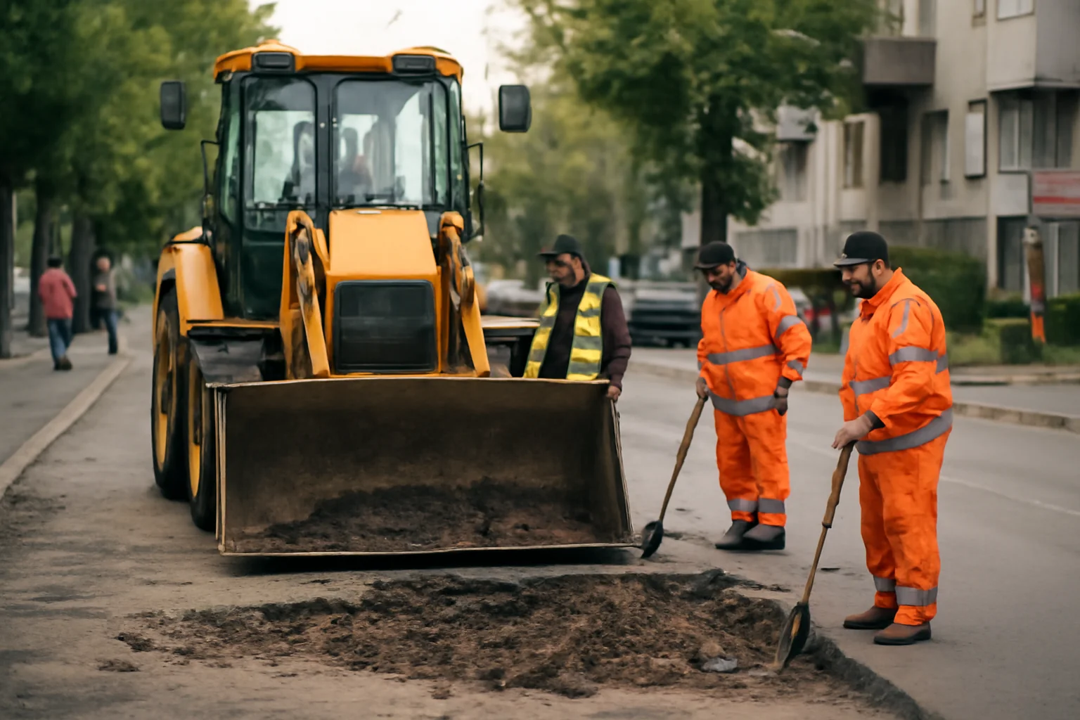 Intervenție pe strada Vasile Alecsandri în municipiul Onești