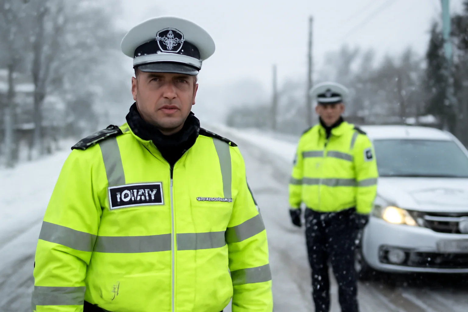 Patrule și controale rutiere suplimentare la Bacău în contextul ninsorilor și viscolului