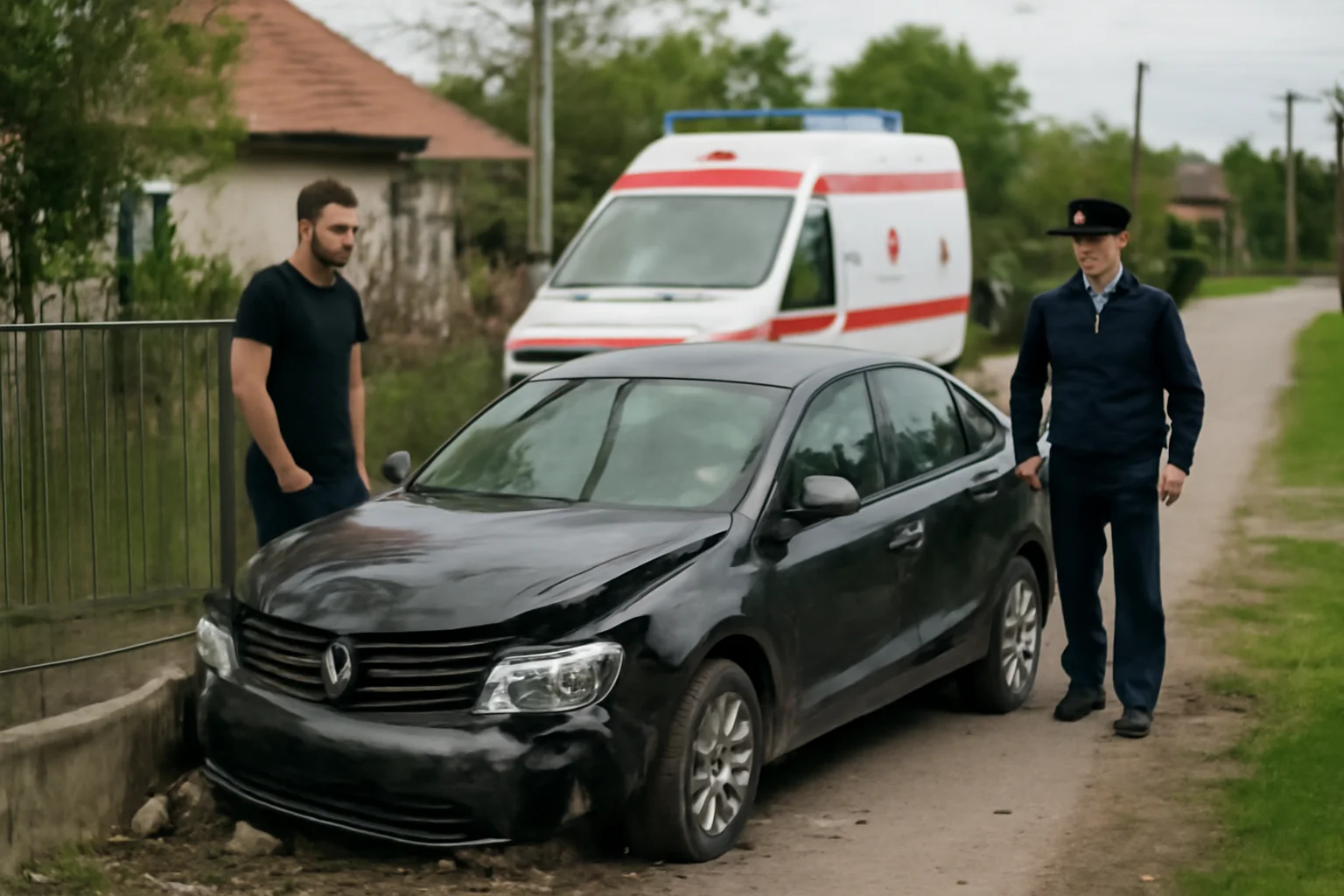 Persoană rănită într-un accident rutier la Letea Veche, după ce mașina a intrat într-un gard