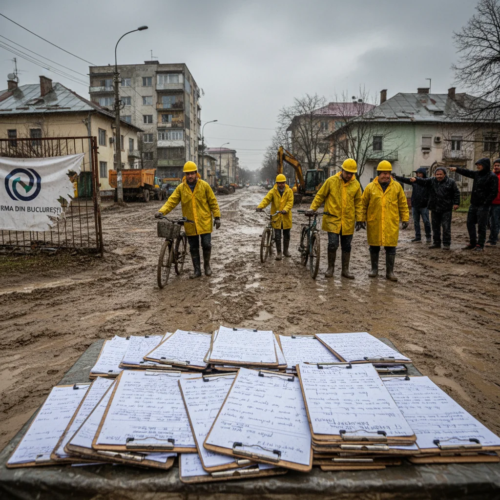 peticeli pe ploaie, drumuri pline de noroi și zeci de reclamații de la localnici