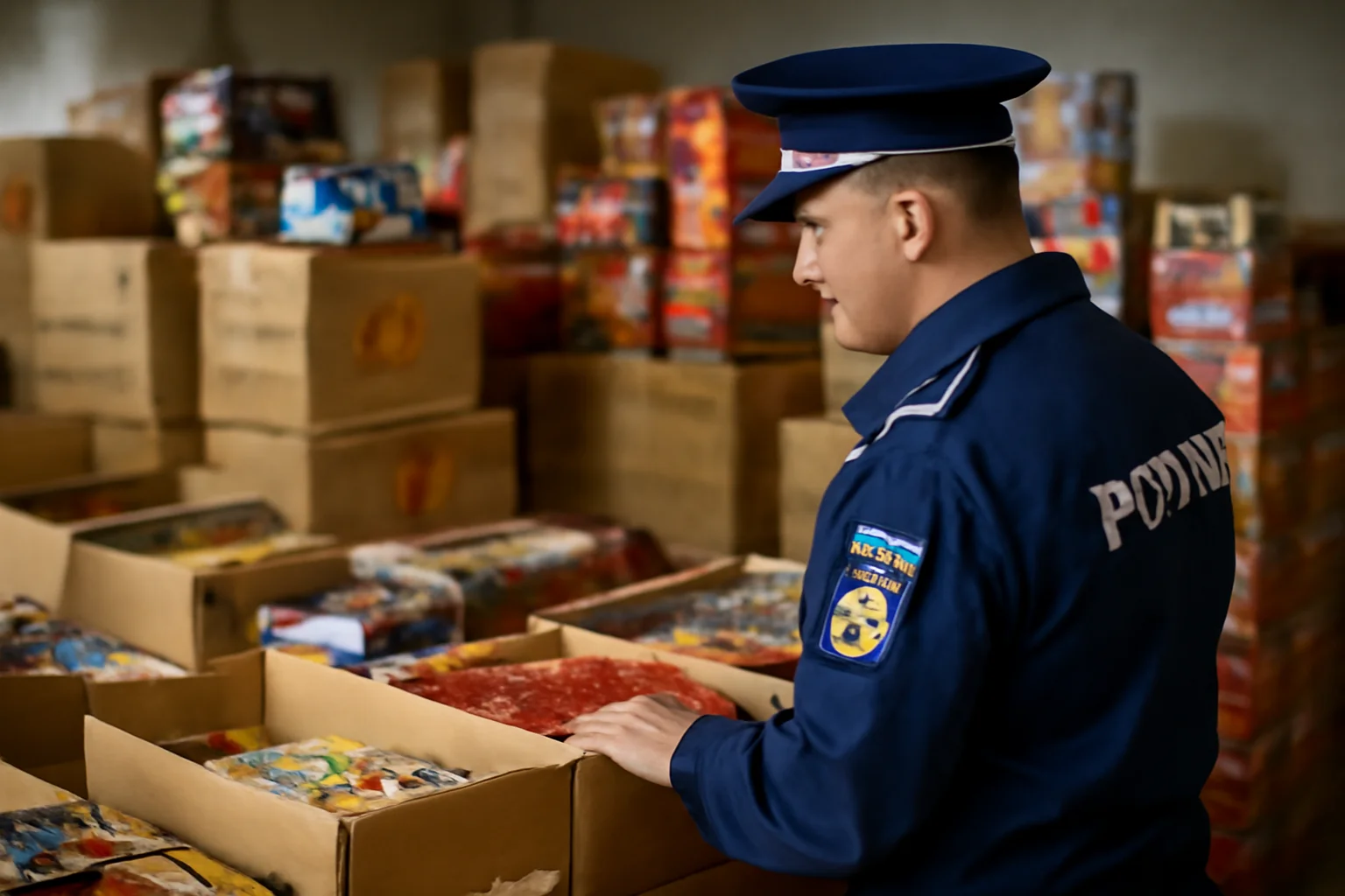 Polițiștii băcăuani au confiscat petarde și artificii de 120.000 lei dintr-un depozit din Sărata