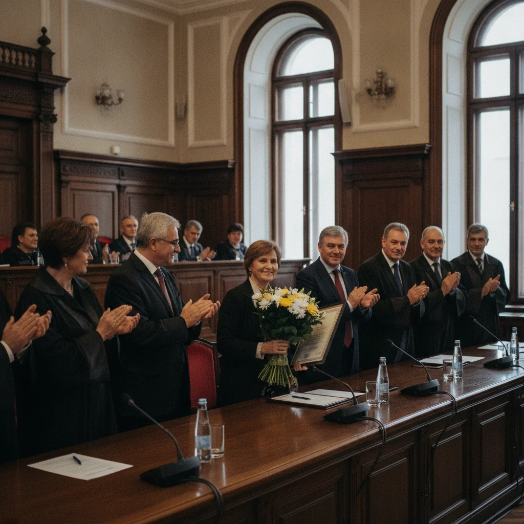 Prof. Elena Nechita, Vicepreședinte Senat, pensionată cu Diplomă de Excelență la Bacău