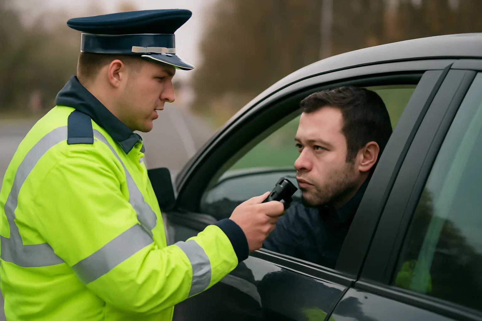 Șofer prins în trafic cu 1,72 mg/l alcool pur în aerul expirat de către polițiști