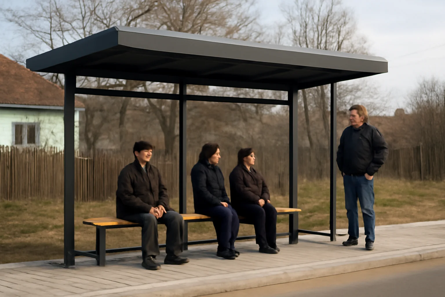Stație de autobuz modernă pentru navetiști, inaugurată în comuna Berzunți, județul Bacău